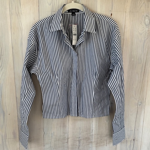 J. Crew Tops - NWT J. Crew Striped Button Down Shirt Size 2